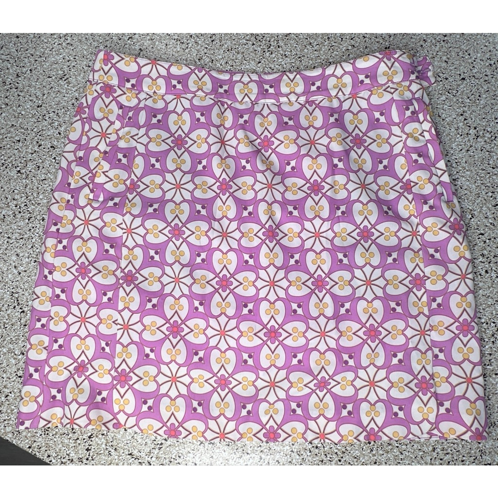 EP Pro Purple White Floral Geometric Golf Skort Size 6